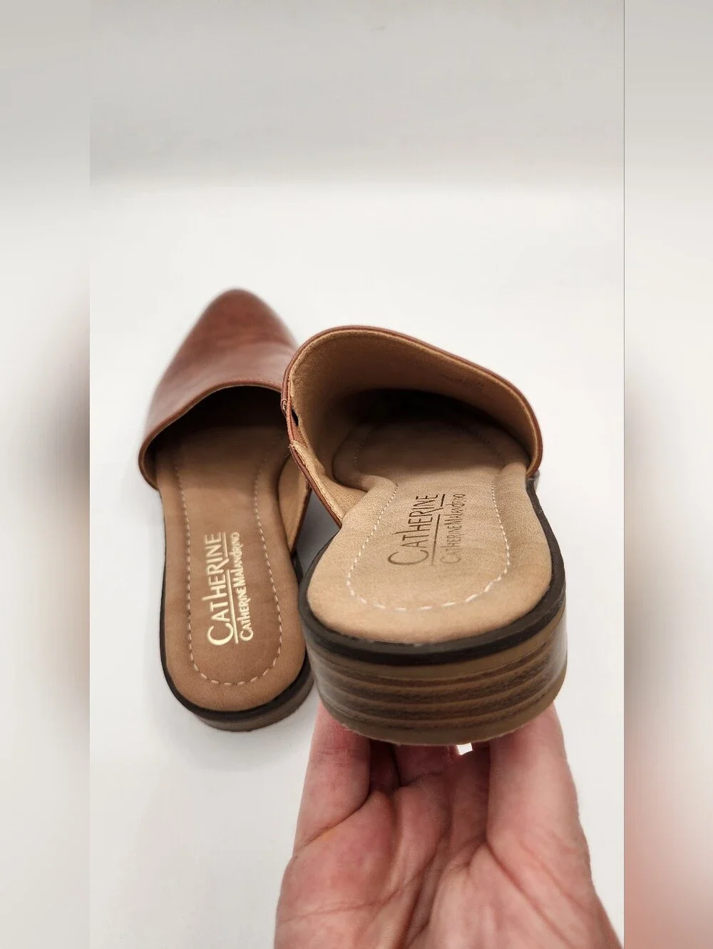 Catherine Malandrino ASOS Point Toe Asymmetric Mule Brown Size 7.5 - Picture 8 of 10